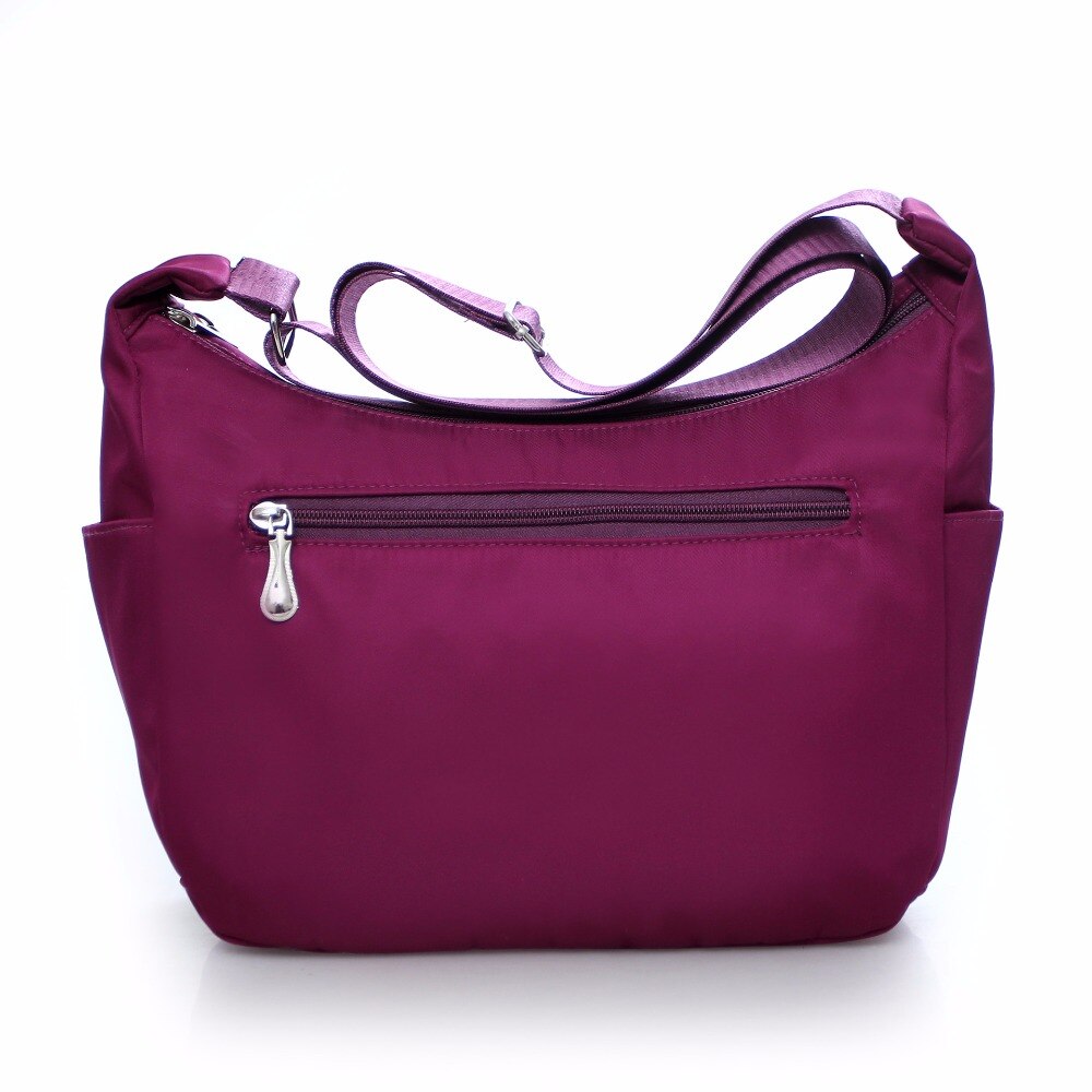 Women's vintage purple waterproof nylon oxford fabric travel tote shoulder bag ladies women Messenger Bag Crossbody Bags