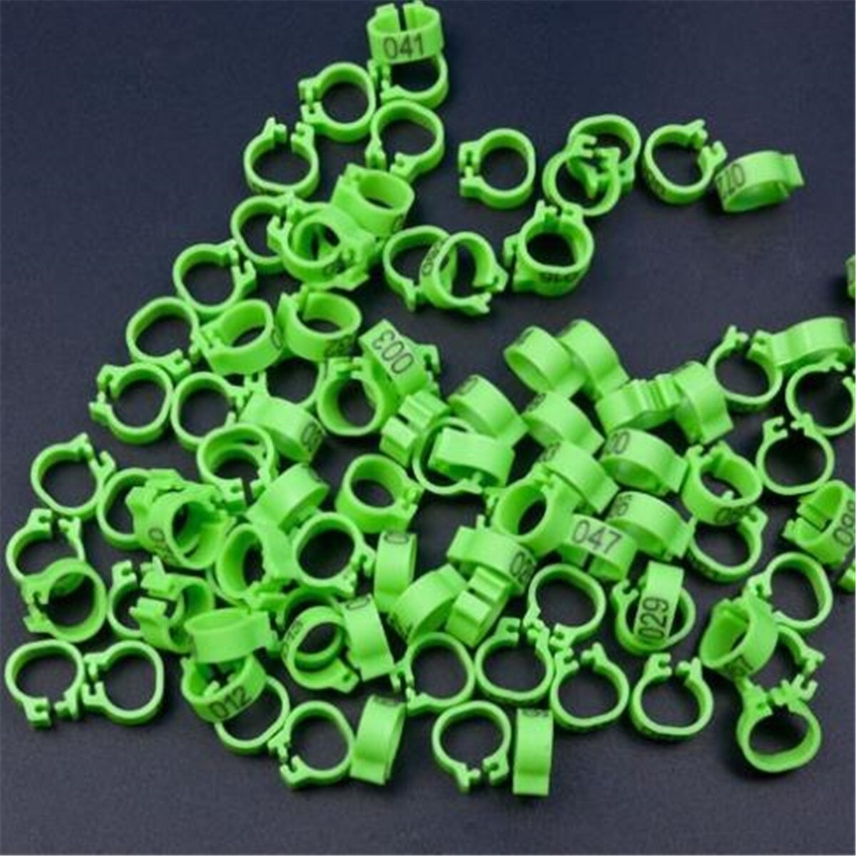 100Pcs Vogel Ringen Been Bands Voor Duif Papegaai Gevogelte Clip Ringen Nummer 1-100: Green