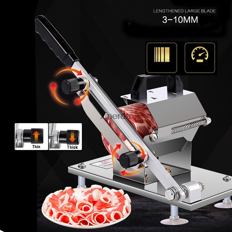 Commercial Household Manual Meat Slicer Lamb Beef Meatloaf Frozen Meat Cutting Machine Vegetable Mutton Rolls Hand Mincer Cutter