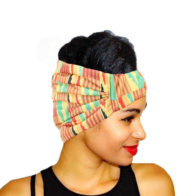 Afrikansk print stretch bomulds hovedbånd til kvinder elastisk hovedbeklædning turban hoved tørklæde damer bandage hoved wrap hår tilbehør