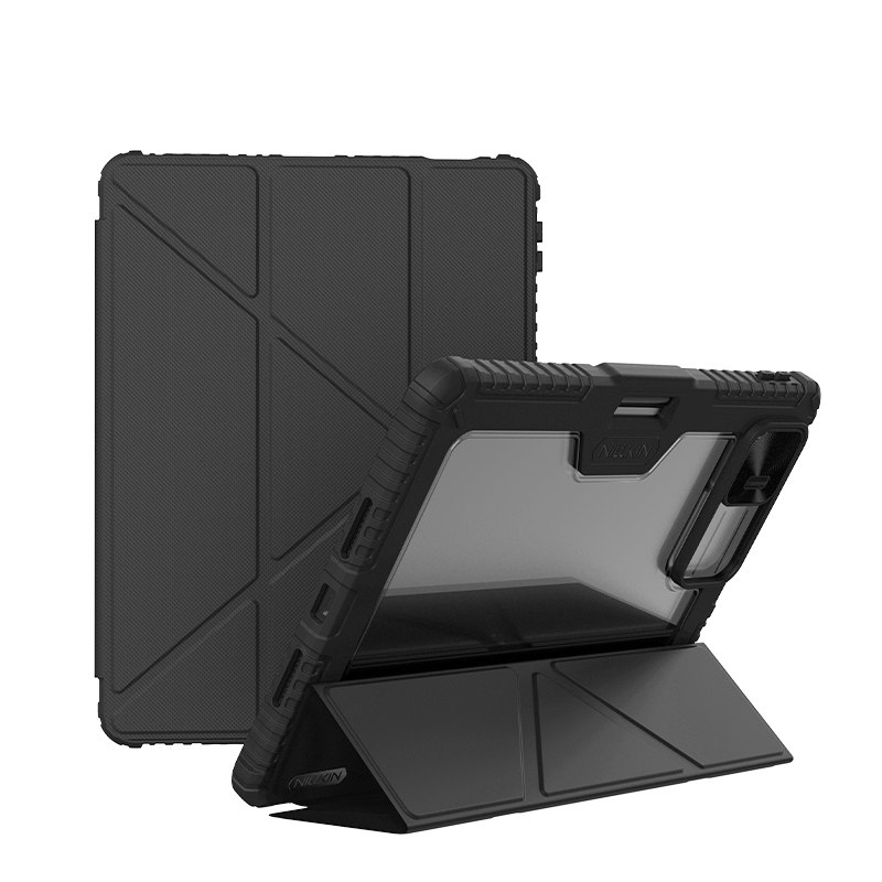 NILLKIN-Étui magnétique multi-angle pour Xiaomi Pad 7 Pro, protection d'appareil photo pliable, couverture noire avec porte-crayon: Eighteen