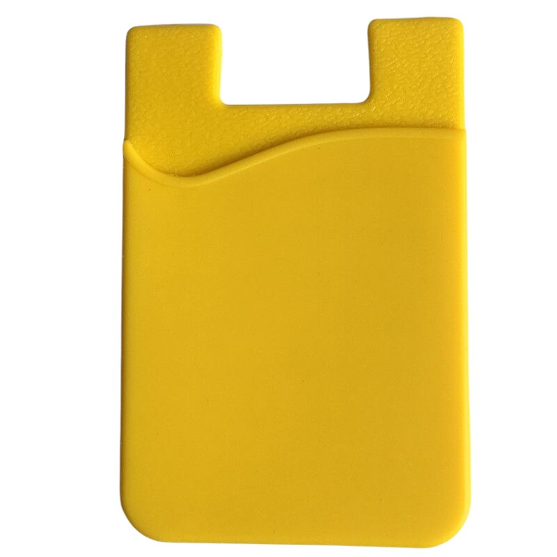 Podwójna kieszeń elastyczny silikon ID pokrywa kredytowa etui na bilet miesięczny naklejka portfel na klucze Case torebka na telefon komórkowy kobiety mężczyźni etui: Yellow