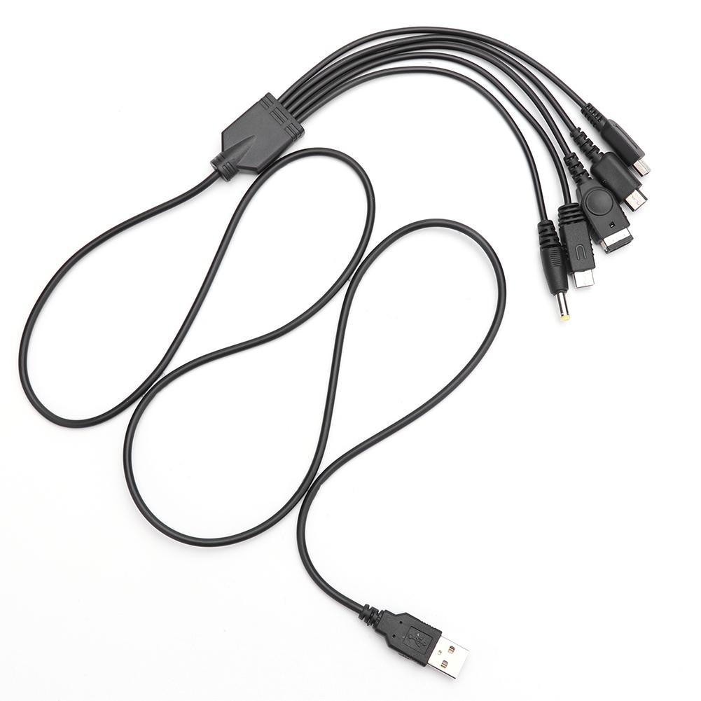 Duurzame usb-oplaadkabel, multifunctionele 5 in- in-1 usb-oplaadkabel, vervangende kabel, geschikt voor nintendo 3ds xl, ndsx, ndsi, ll
