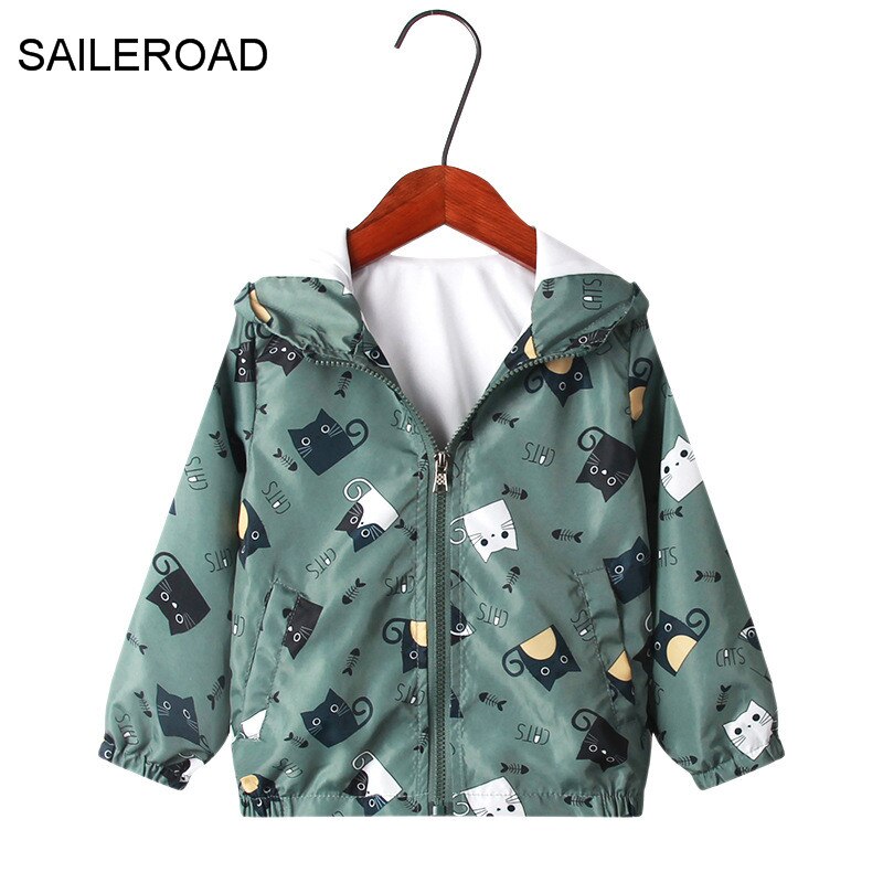 SALEROAD – veste imperméable avec fermeture éclair pour enfant, garçon et fille de 3 à 9 ans, collection automne