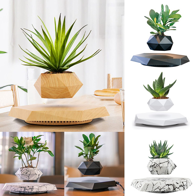 Zwevende lucht bonsaipot rotatie bloempot plantenbakken magnetische ophanging drijvende pot potplanten huis zonder planten