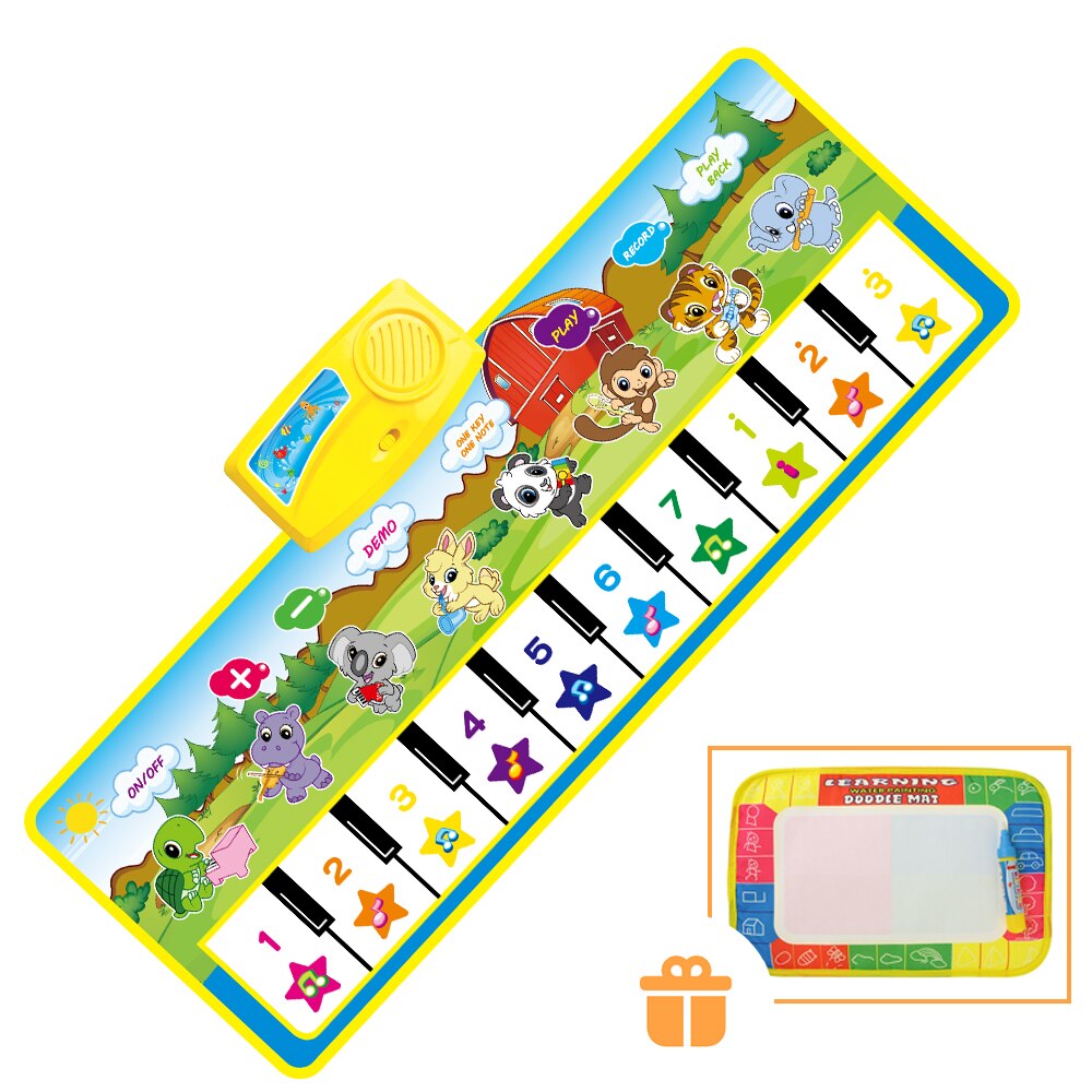 110x36cm Musicale pianoforte Zerbino Del Gioco Del bambino Zerbino Giocattolo Strumento Musicale Zerbino Gioco Tappeto di Musica Giocattoli Educativi Giocattoli per I Bambini Regalo di Natale: A 110X36CM con scatola