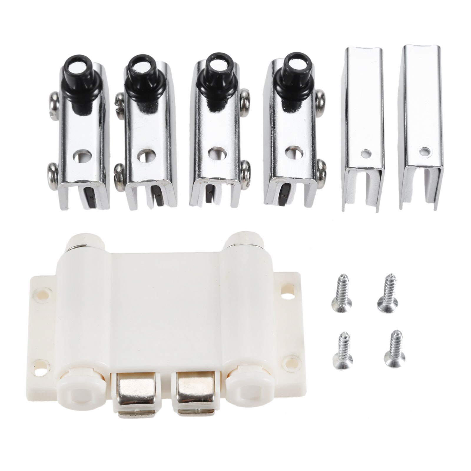 DRELD Stainless Steel Glass Door Pivot Hinge Double Head Magnetic Catch Set For 5-8Mm Thickness Glass Door