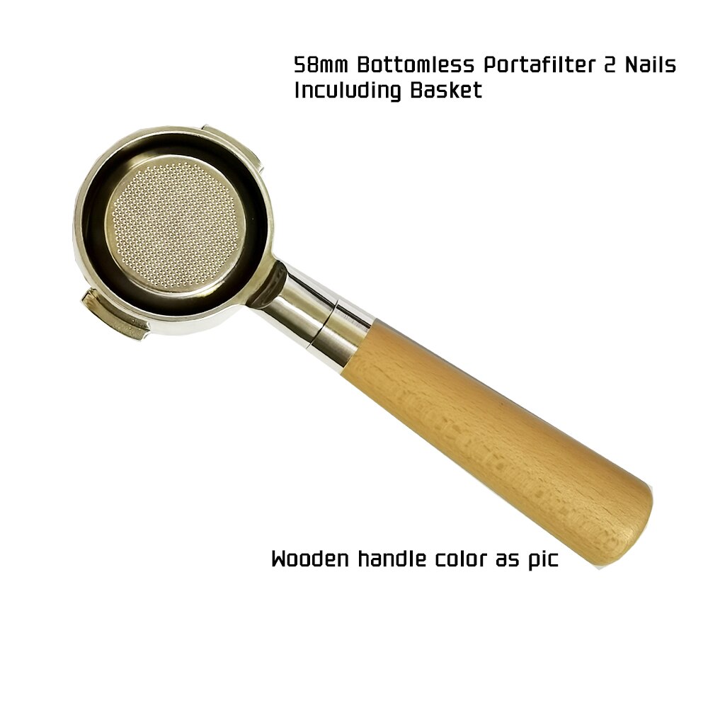 58mm delonghi breville universell kaffe bunnløs portafilter naken bunnløs filterholder trehåndtak til espresso  e61 sett: Portafilter 1 farge