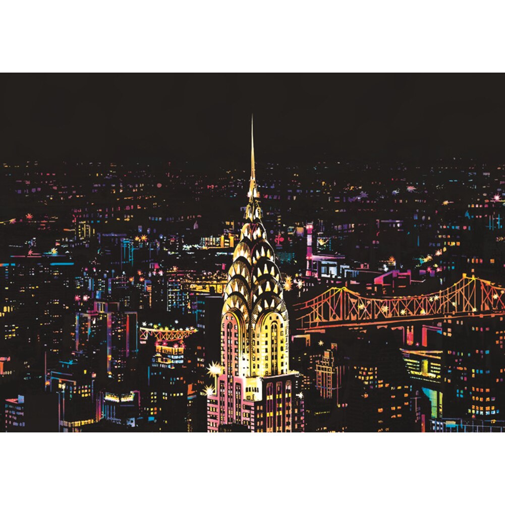DIY York City Magic Postcard Scratch Art Doodle Scraping Painting Puzzle Educational Learning Handmade Drawing Toys Craft