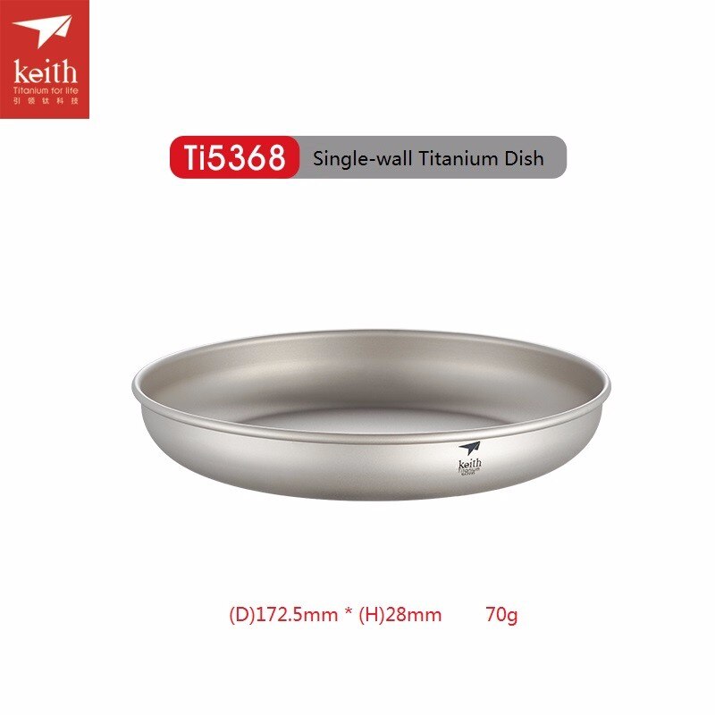 Keith titanium tallerken camping tallerken fad et sæt picnic udendørs service til udendørs indendørs: Ti5368