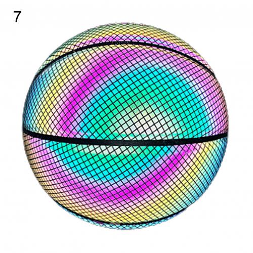 leuchtend Basketball Ball Holographische Reflektierende Beleuchtete Blitz-Ball PU Tragen-Beständig glühend Basketball Nacht Sport Spiel: 07