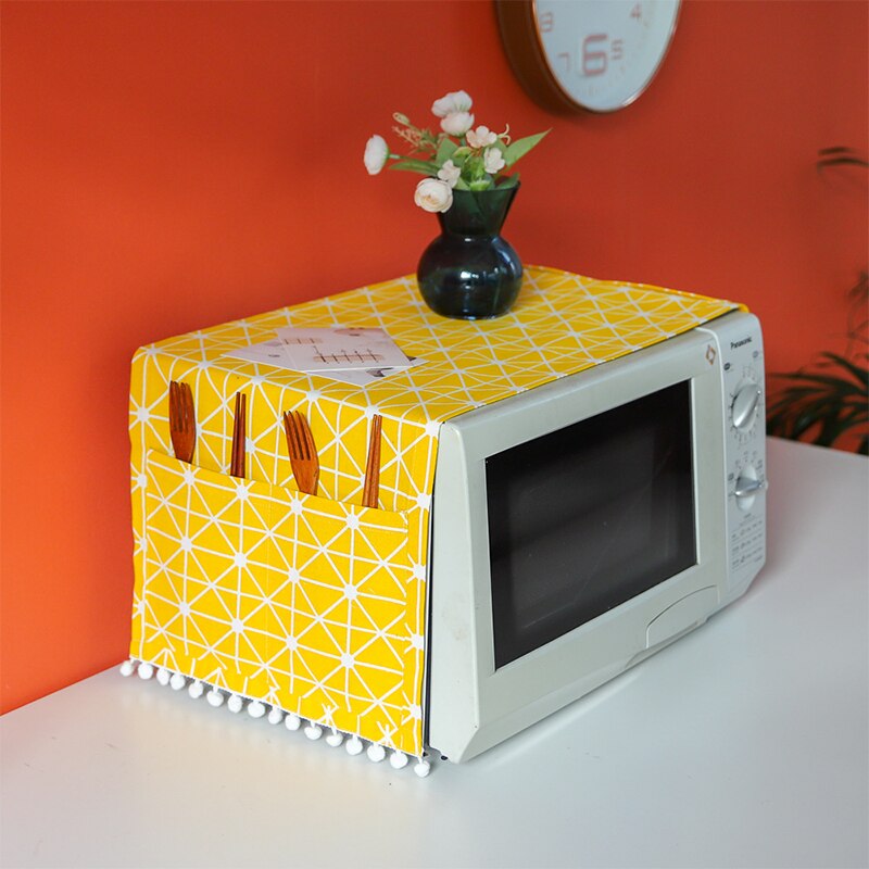 Cotton Linen Fabric Dust Cover Microwave Oven Box Pastoral Style Towel
