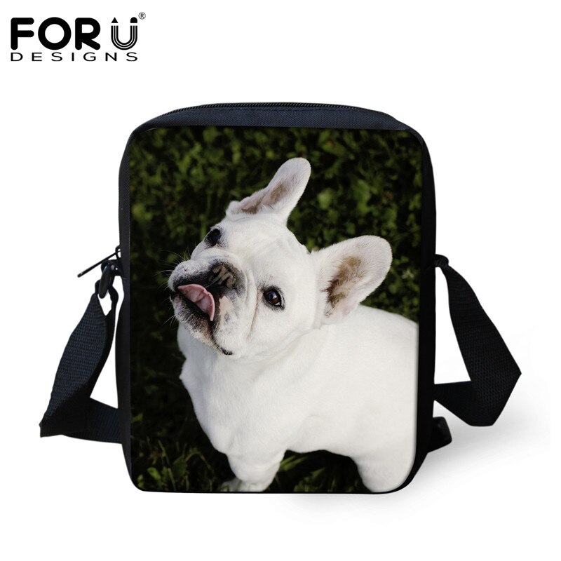 FORUDESIGNS kobiety Mini krzyż ciała torby dla dziewcząt chłopców słodkie 3D buldog francuski druku damskie Messenger torby podróżne torebka na ramię