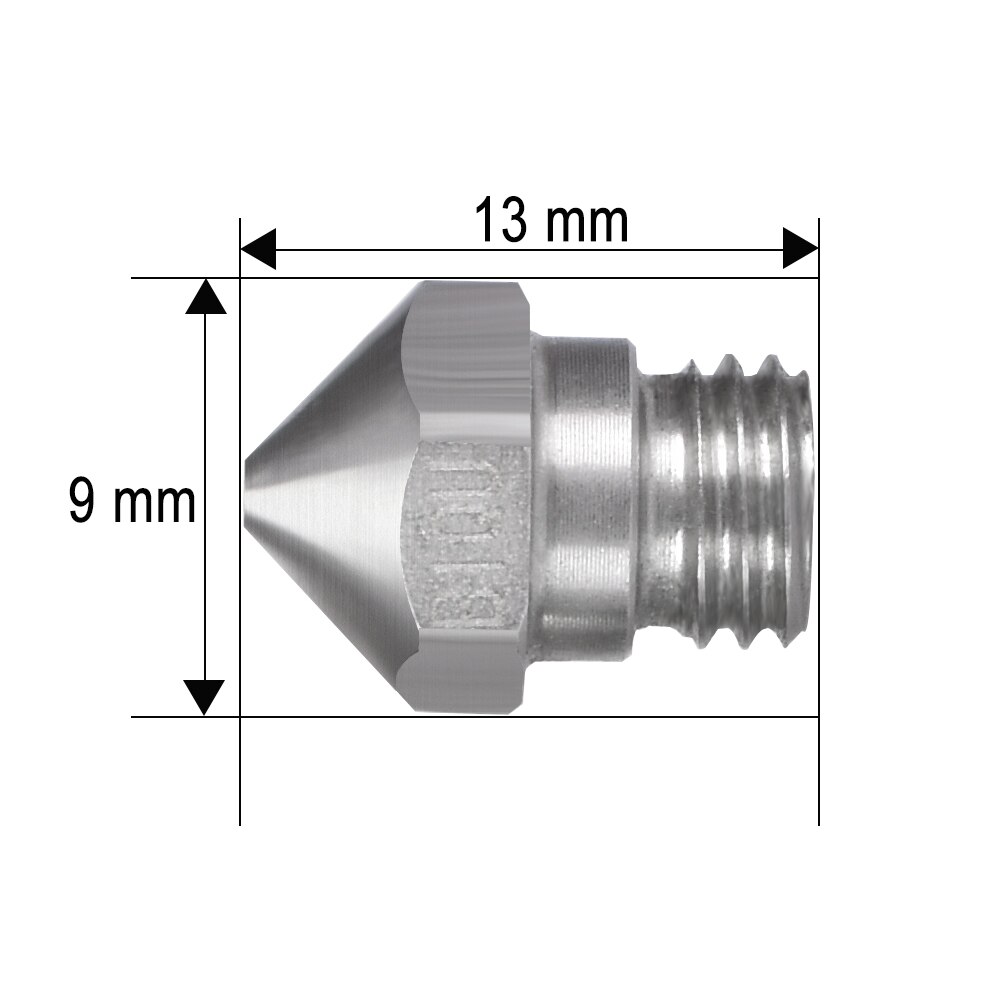 1 PC 3D części drukarki MK10 dysza M7 ze stali nierdzewnej 0.2/0.3/0.4/0.5/0.6/ 0.8 dla 1.75 MM żarnika dla 3D części drukarki Reprap
