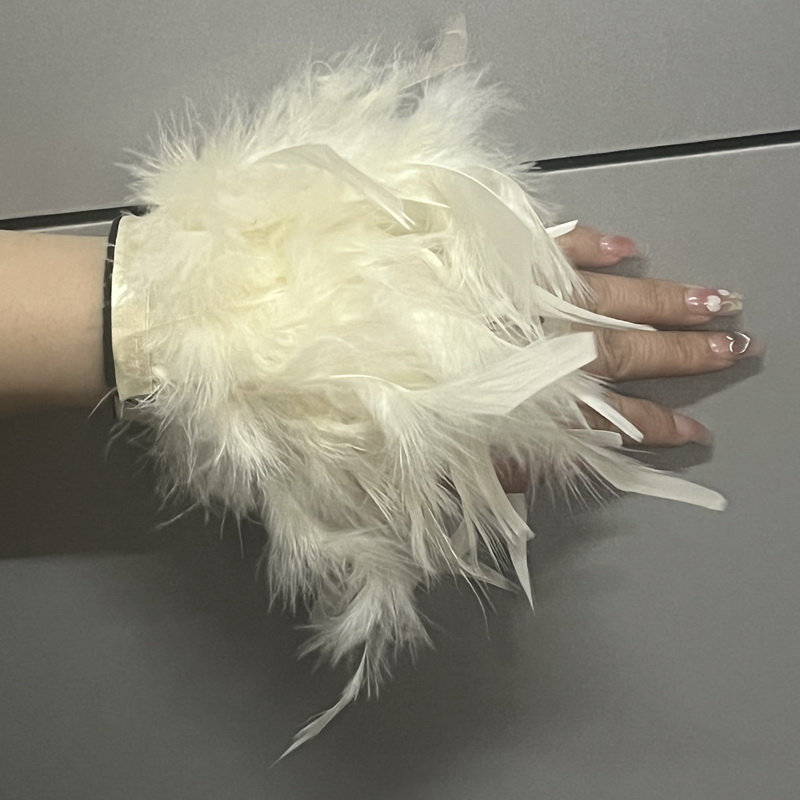 Ostrich Feather Cuff for women Feather cuffs for wrist feather snap bracelet nail photo cuffs Shirts cuffs with feather