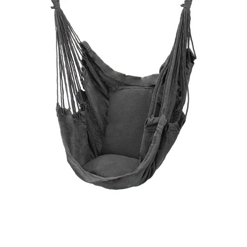 Columpio portátil para exteriores, hamaca gruesa para jardín, viaje, Camping, almohada, columpio: Gris oscuro