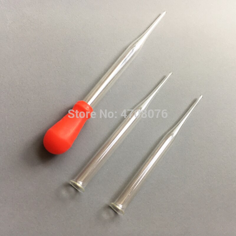 20pcs/pack Glass Pasteur pipettes with rubber head Transfer dropper with cover Borosilicate dropping tube Pyrex pipette filler