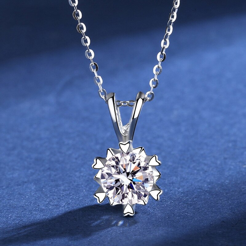 Nymph fine jewelry moissanit-diamant-halskette anhänger 1.0ctd farbe quadrat 925 sterling silber party für damen
