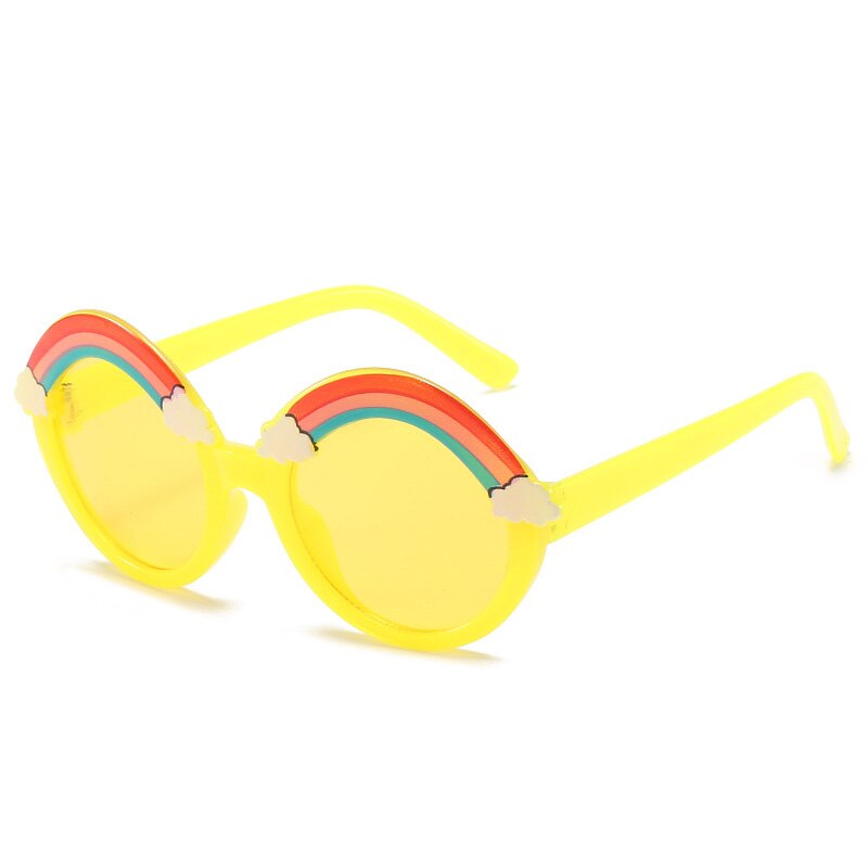 Ronde Zonnebril Kids Regenboog Zonnebril Meisjes Kinderen Kleurrijke Brillen Baby Shades Jongens Geel Brillen Driver Bril: 4