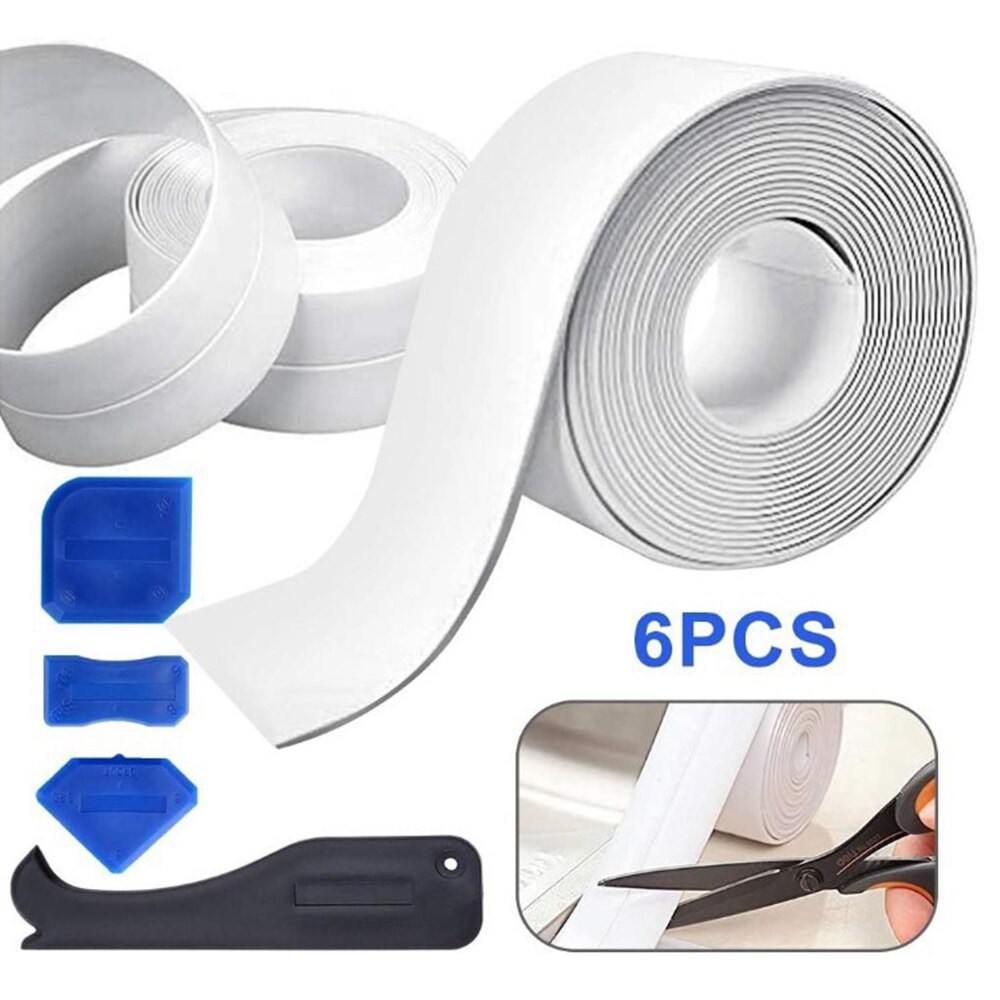 6pcs Scraper Caulk Remover Scraper and Sealing Tape Silicone Sealant Caulking Tool Kit