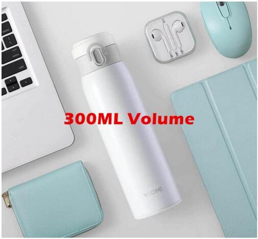 Xiaomi Mi Mijia VIOMI Stainless Steel Vacuum Thermos mi Cup 24 Hours Flask Water Smart Bottle Thermos Single Hand ON: small white
