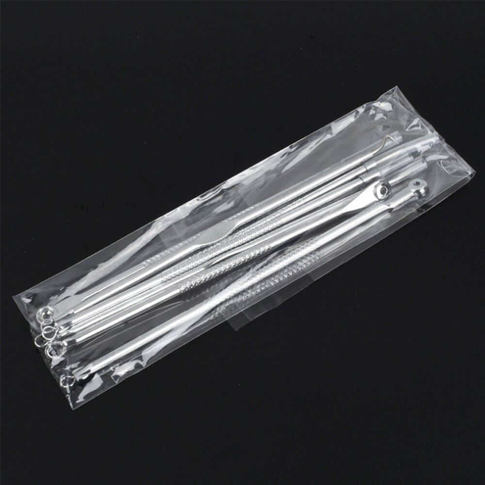 7PCS Black Dots Extractor de cravo Acne Black Spots Remover Blackhead Comedone Removal Needles Clip Tweezer Set Face Skin Care: GJ1412-2