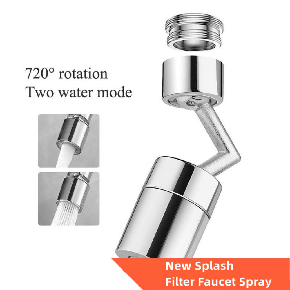 RVS 720 ° Rotatie Kraanverlenger Universele Spatwaterdichte Besparing Kraan Sproeikop Badkamer keuken Extender Adapter