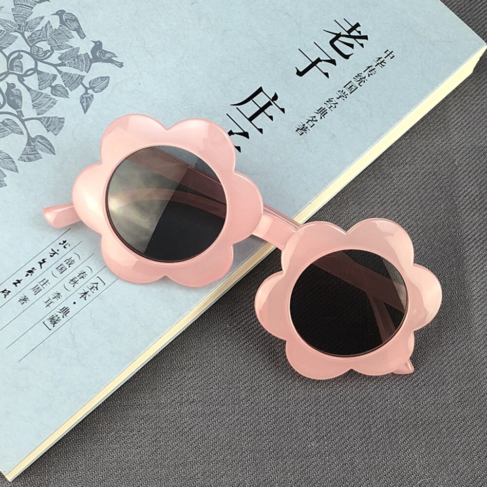Gafas de sol con montura de flores para bebés y niños pequeños, lentes de sol Unisex con montura de flores, redondas, Anti-UV, para exteriores: F