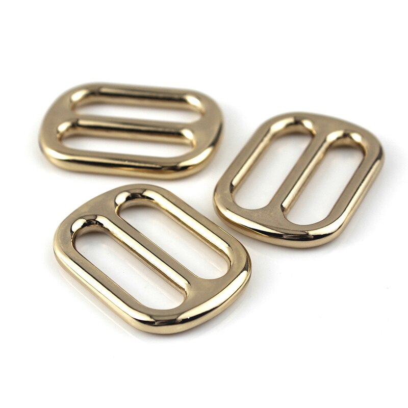 10 pcs Metal Tri Glide Slide Buckles Center Bar Adjuster Buckle for Leather Craft Bag Strap Belt Webbing 25/32/38mm: 25mm / light gold