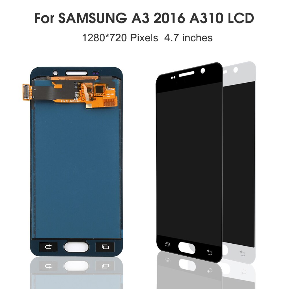 Pantalla LCD de 4,7 pulgadas para móvil, montaje de digitalizador con pantalla táctil para Samsung Galaxy A3 , A310, A310F, A310F, DS, A3