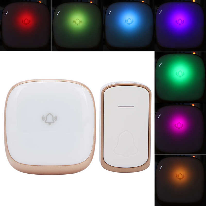 for Elderly Disabled Adjustable Doorbell Kit Adjustable Volume Sound Wireless Door Bell for Elderly US Plug 110‑240V