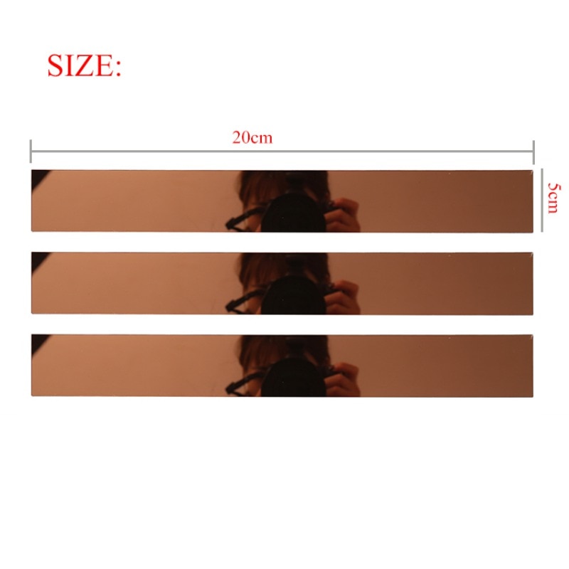 10 sztuk 20x5CM paski szkło lustrzane płytki ścienne naklejki kalkomanie mozaika domu łazienka wystrój salonu DIY długie lustro ścienne naklejki
