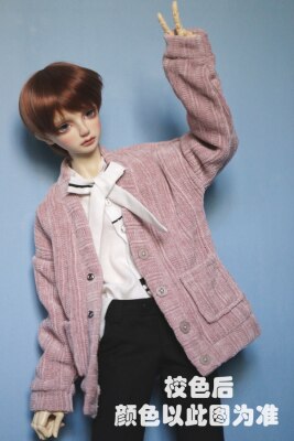 Ropa de muñeca de BJD para 1/3 1/4 MSD tamaño esmerilado cárdigan con abrigo de bolsillo 4 colores en accesorios de muñeca