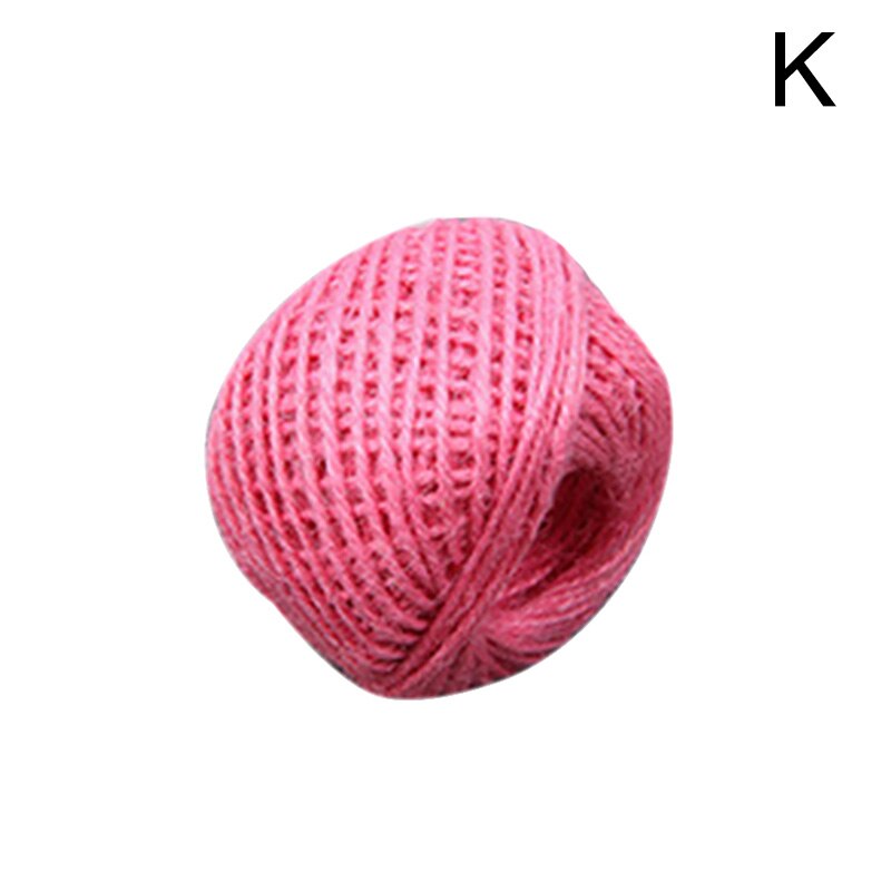 Kleurrijke Jute Twine Linnen Touw String Verpakking Wikkelen Lint 50M Arts Ambachten Diy Geschenkdoos String Cord Wedding Tags decor: 11