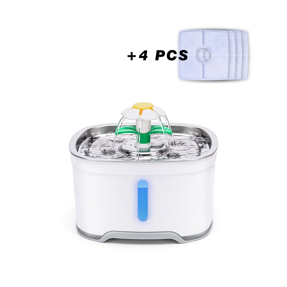 2.4L Automatic Pet Cat Water Fountain with LED Electric USB Dog Cat Pet Automatic Feeder Bowl Pet Drinking Fountain Dispenser: 35-ss-04