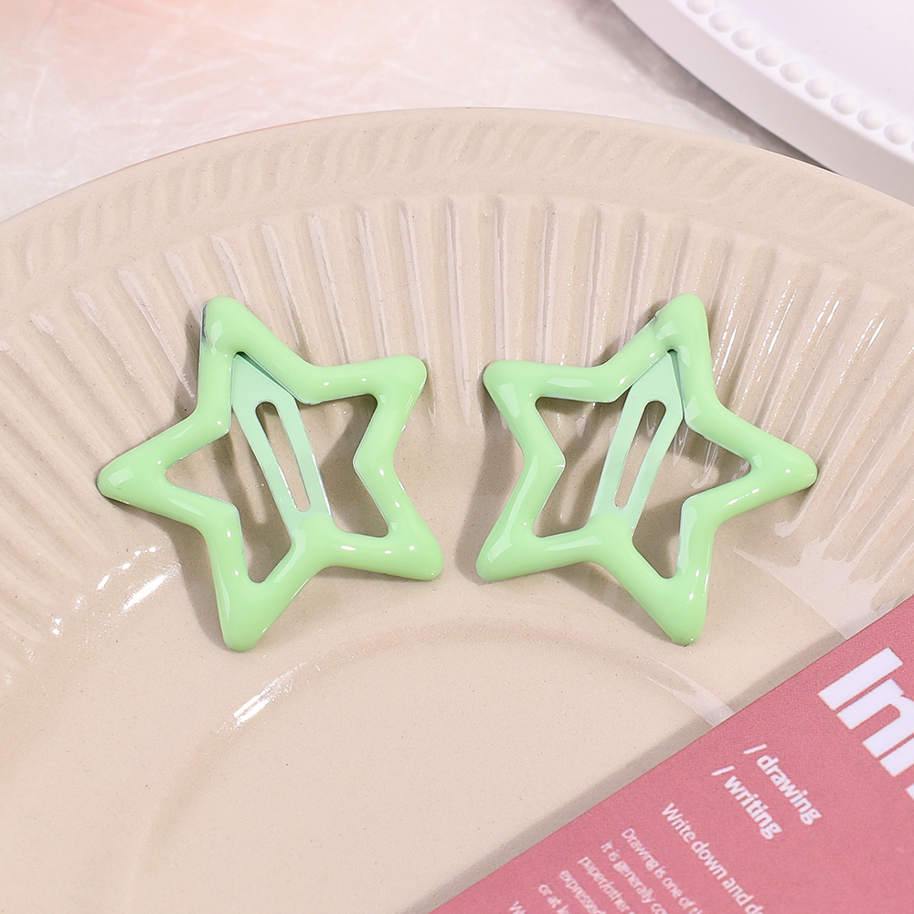 10-50Pcs Colors Star BB Hairclips Girls Y2K Cute Star Barrettes Women Simple Metal Snap Clip Headdress Hair Jewelry Accessories