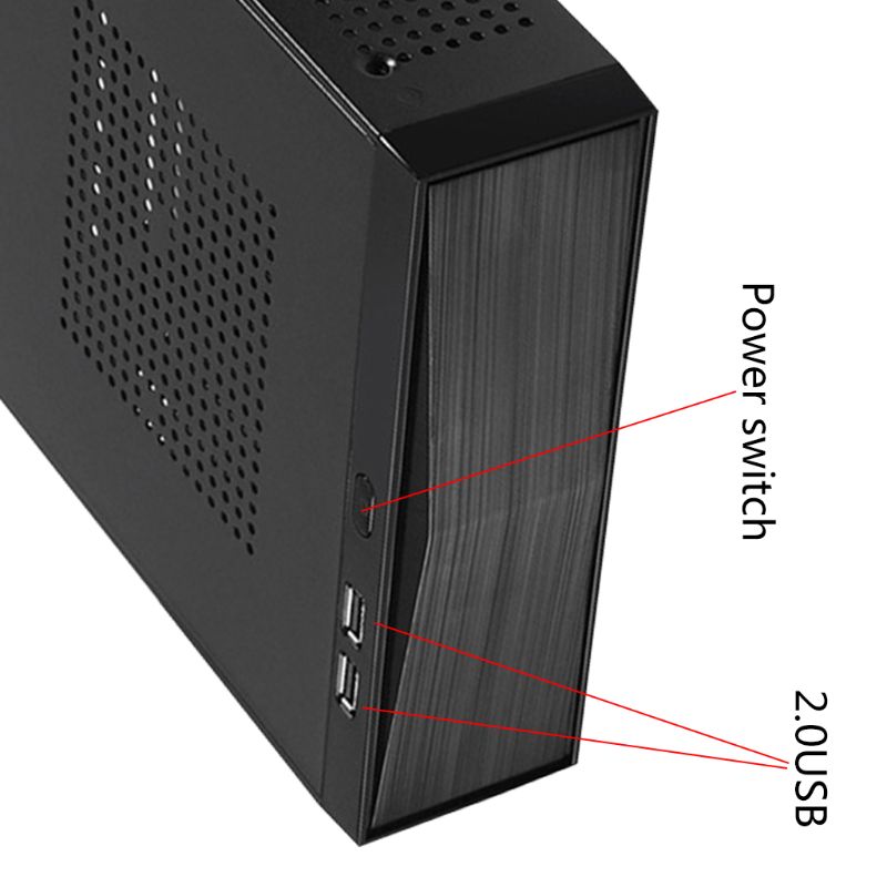 FH03 FH05 Host Mini ITX Office Home Computer Case USB2.0 with Radiator Hole HTPC Power Supply Metal Desktop Chassis