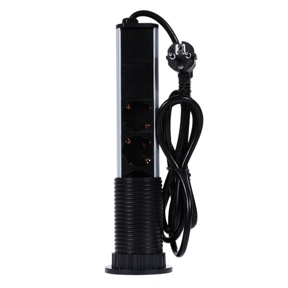 220V 16A PULL POP UP Electrical 3 Plug Sockets 2 USB Outlet Power Socket Kitchen Desk Socket for Countertops Worktop EU Plug