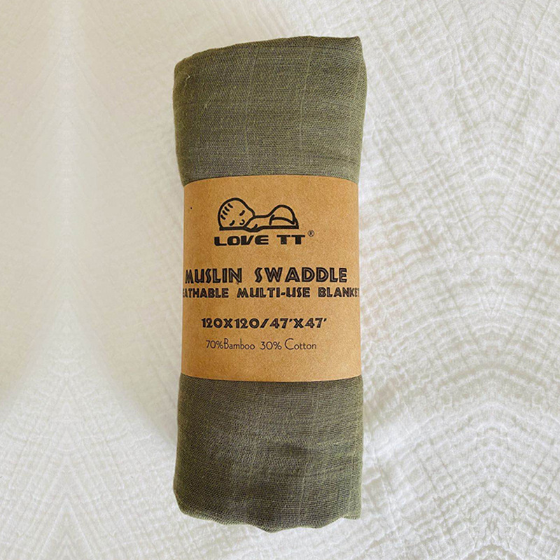 120X120CM Muslin Blanket Cotton Baby Swaddle Soft Newborn Blanket Bath Towel Gauze Quilt Infant Wrap Sleepsack Stroller Cover: 8