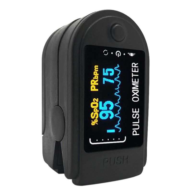 Pulsoximeter iltmætningsovervågning spo 2 puls pulsoximetre: Sort