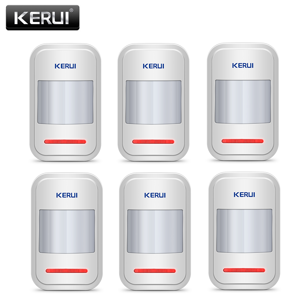 KERUI Wireless Infrared PIR Sensor Built-in Antenna 433MHz PIR Motion Sensor Detector For GSM PSTN Home Alarm System: 6pcs