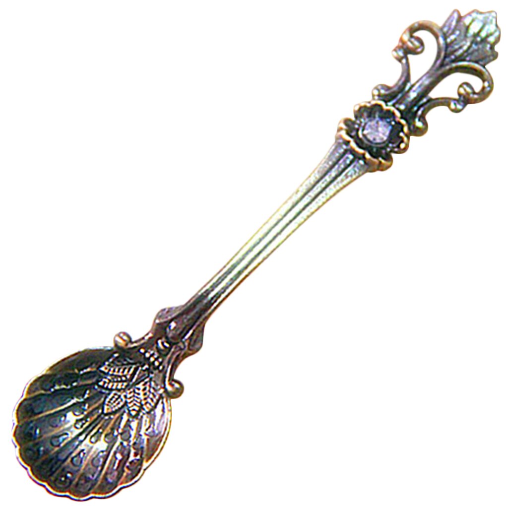 Vintage royal style Palace Carved Coffee Drink Condiment Spoon Tea Ice Cream balls milk Scoop: NO4 S
