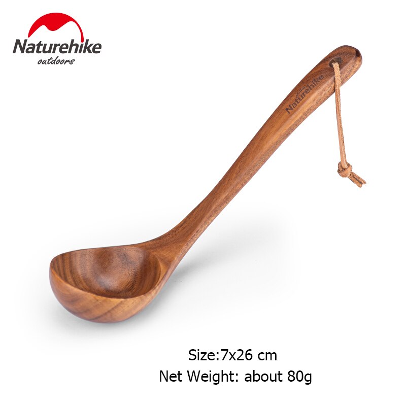 Naturehike – vaisselle de Camping en bois, cuillères à Long manche, cuillère à riz ultralégère, bol à spatule en bois, service de vaisselle de pique-nique en plein air: Spoon