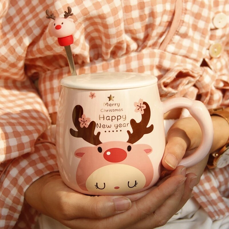 Christmas Ceramic Coffee Mug 3D Snowman Cartoon Milk Breakfast Cup Christmas