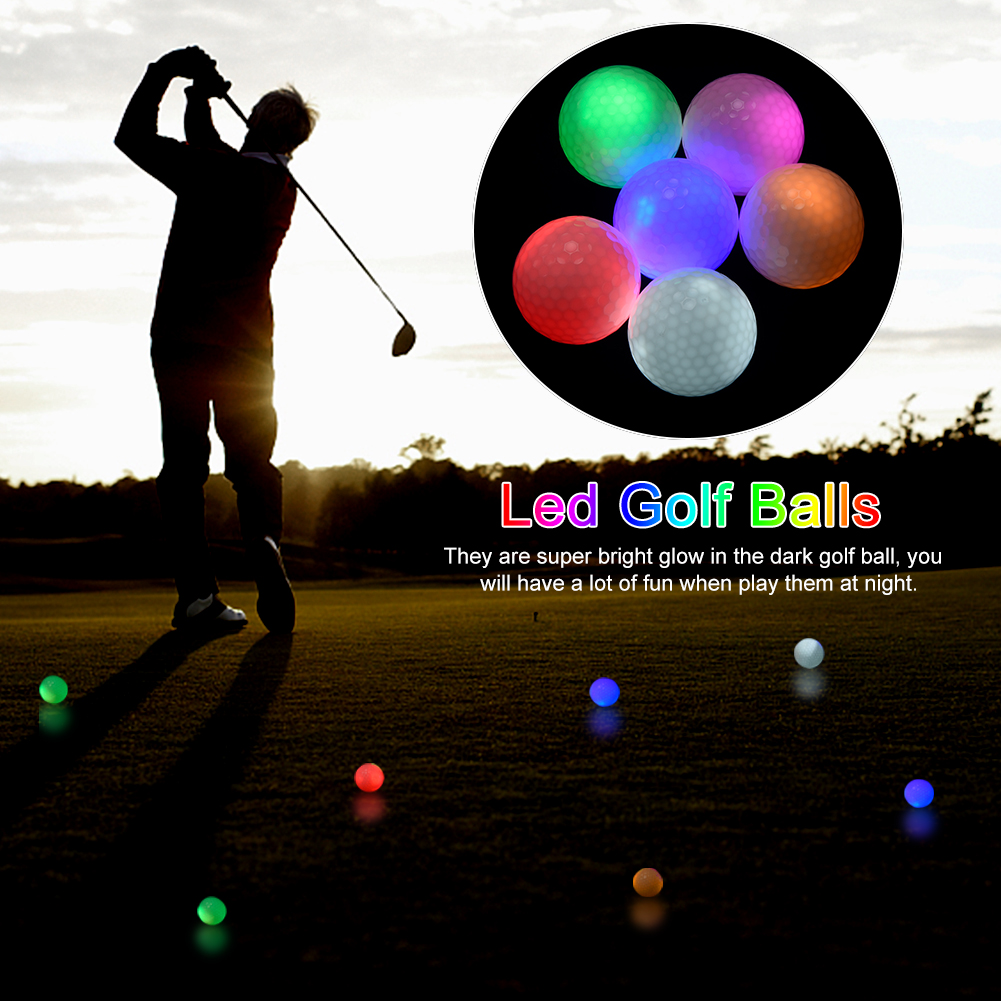 Luz intermitente de 6 colores, bolas de Golf Led brillantes, accesorios portátiles para practicar, duradero