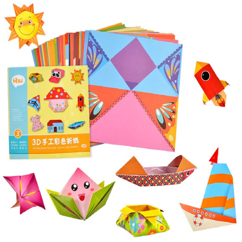 54 stk børn 3d papirhåndværkslegetøj/ børne baby tegneserie dyrepapir folde gør-det-selv pædagogisk legetøj til børnehave,: Liv