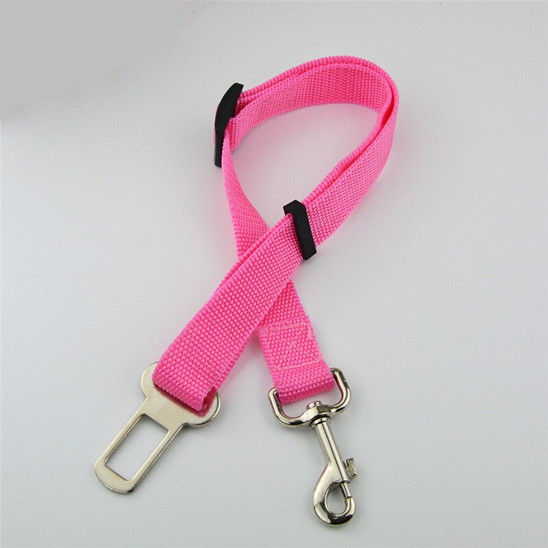 Verstelbare Pet Honden Autogordels Nylon Kat Harnas Veiligheidsgordel Compatibel Meest Voertuig Kleine Medium Reizen Clip Franse Bulldog: Roze