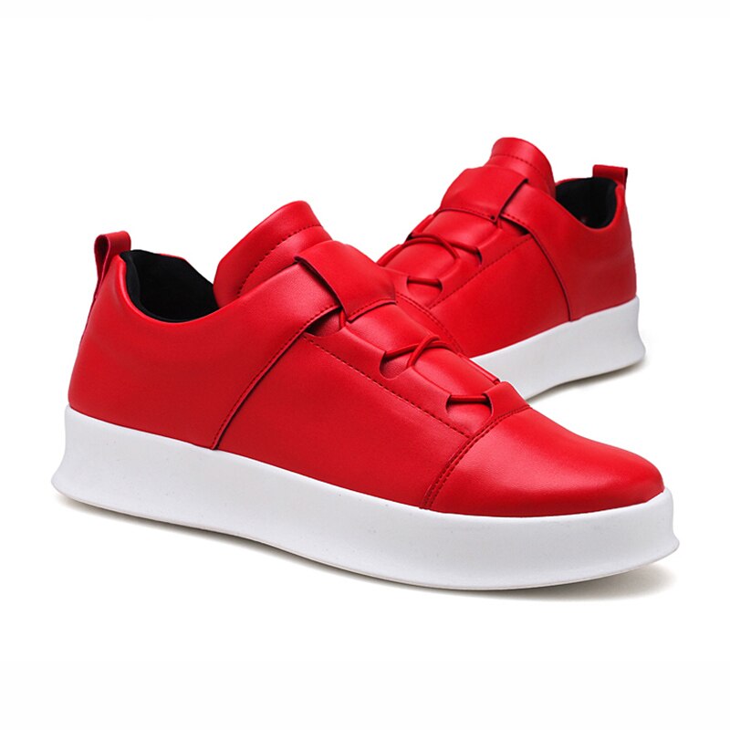 Män läder fritidsskor trend vild lok fu ökad andas runt huvud vita sneakers skor män vintage skor legther no .267