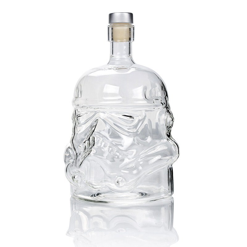 1 st karaff vit soldat glaskanna spritflaska hög bor glasflaska vin  b 650ml