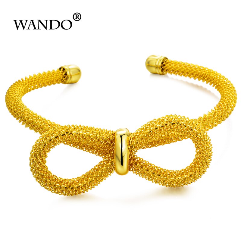 WANDO 2 pcs Dubai África Etíope Jóias Pulseira Arco Aberto Ajustável Jóias Na Moda da Cor do Ouro Cuff Pulseiras presente gril wb117